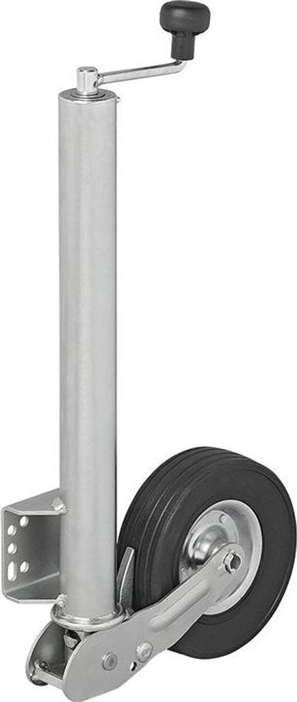 Stützrad, klappbar, Metallfelge, Vollgummireifen, 300 kg Tragkraft