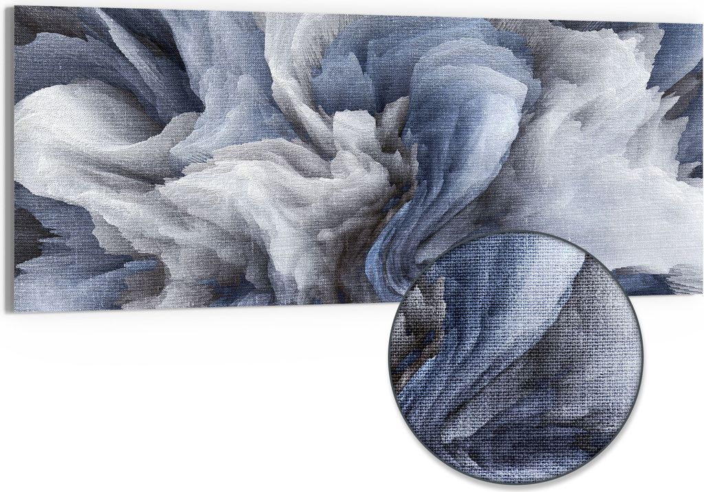 DEQORI Hybrid Leinwand Bild 150x60 cm 'Abstrakte Tiefen' Produktbild 