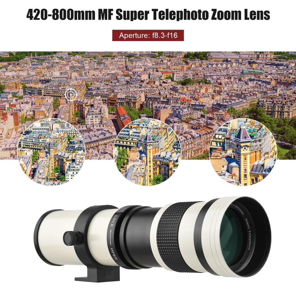 Vivitar 420–800 Mm Teleobjektiv – Manueller Fokus, Für T-Mount, Mit Stativkragen