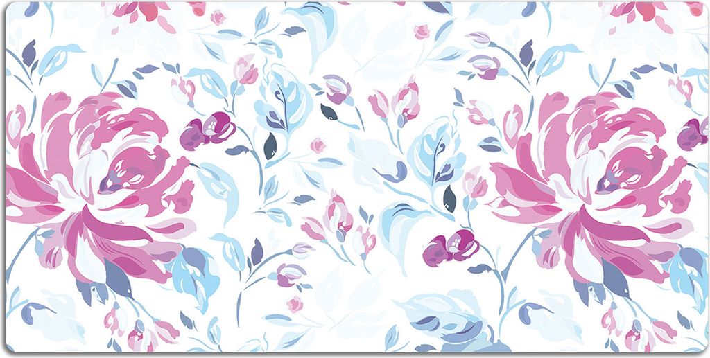 Schreibtischmatte Tischunterlage 120x60 cm Mauspad - Lilane Blumen