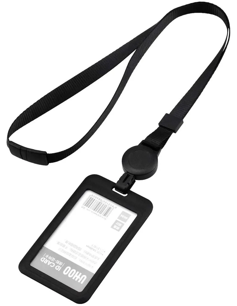 Porte-carte d'identification transparent avec tour de cou pour bureau