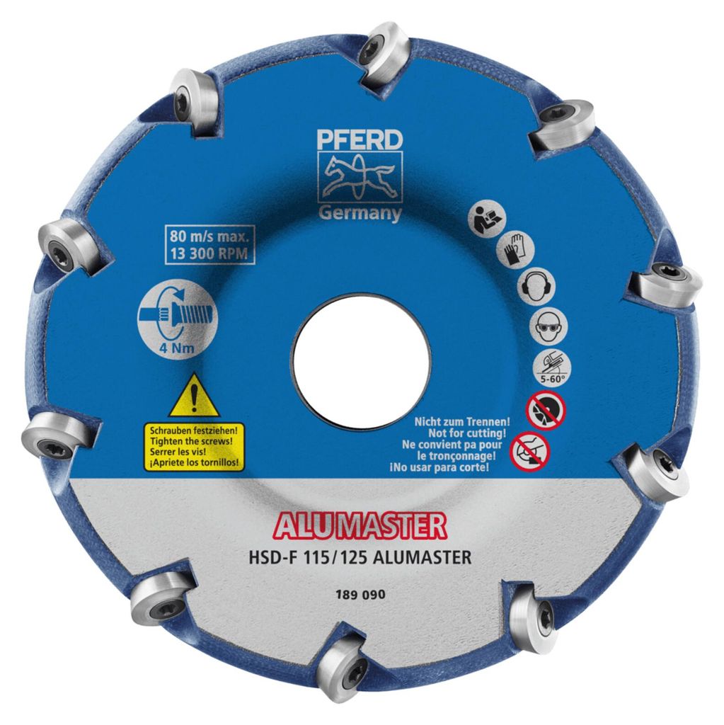 PFERD TOOLS Hochleistungsfrässcheibe ALUMASTER F Ø 115 mm für Winkelschleifer Alu Bearbeitung