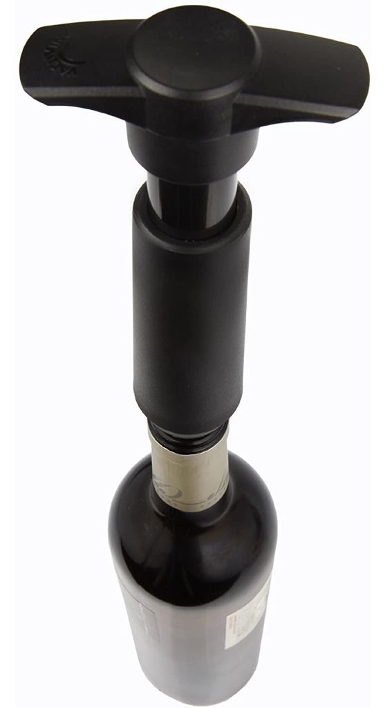 Weinpumpe schwarz mit 2 Stopfen