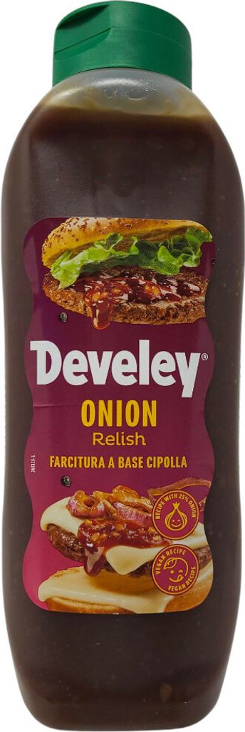 Develey Onion Relish Zwiebel Snacksauce 875ml Kopfstandflasche