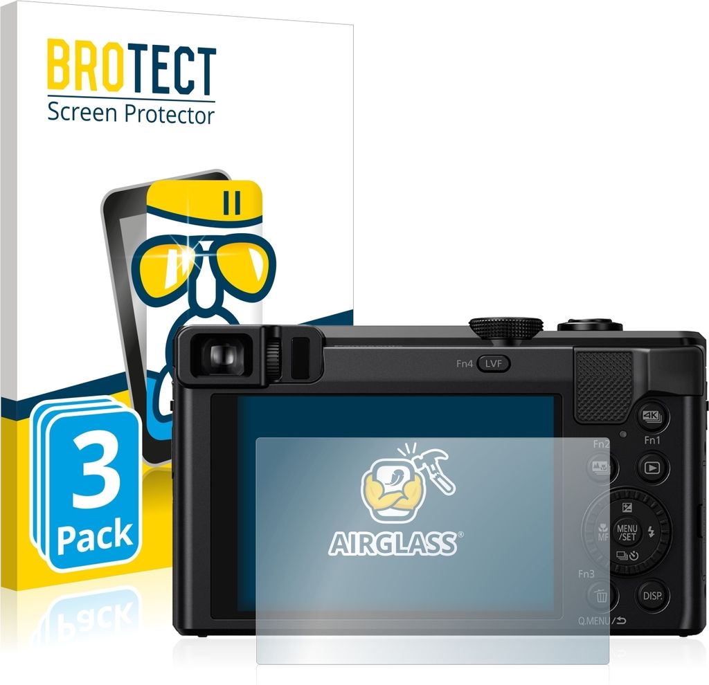 3x BROTECT Schutzglas für Panasonic Lumix DMC-TZ81 Schutzfolie Panzer Folie Glas Display Schutz klar