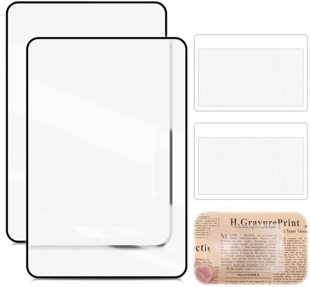 Unyqoos Set aus vier ultradünnen Lesevergrößern für Bücher und Zeitungen mit Doppelfunktion