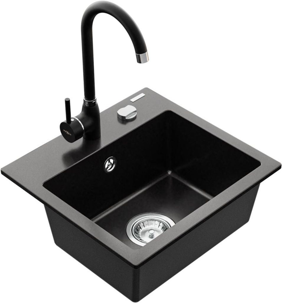 Mexen Milo 1-Becken-Granit-Spüle mit Mischbatterie Telma, Produktbild 