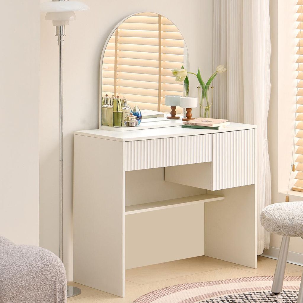 Coiffeuse avec miroir – coiffeuse moderne avec tiroirs et Image du produit 