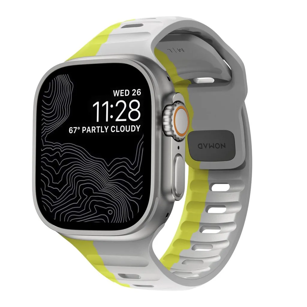 Bracelet sport en silicone pour Apple Watch 44mm 45mm étanche Nomad