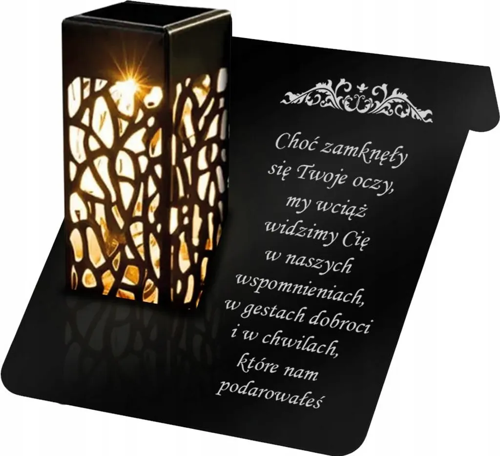 Bougie de cimetière solaire XL : Statuette avec inscription durable
