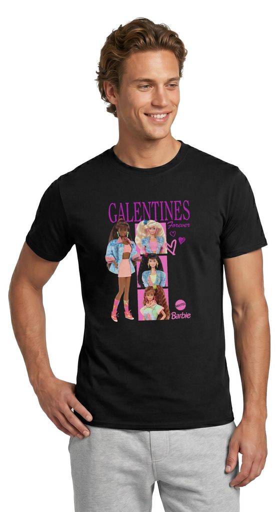 Spreadshirt Barbie Galentines Forever Design Männer T-Shirt, XXL, Schwarz