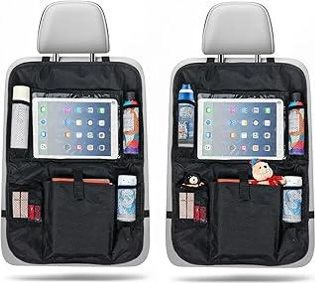 2 Pezzi Organizer Schienale Auto Nylon - Protezione Impermeabile Nera