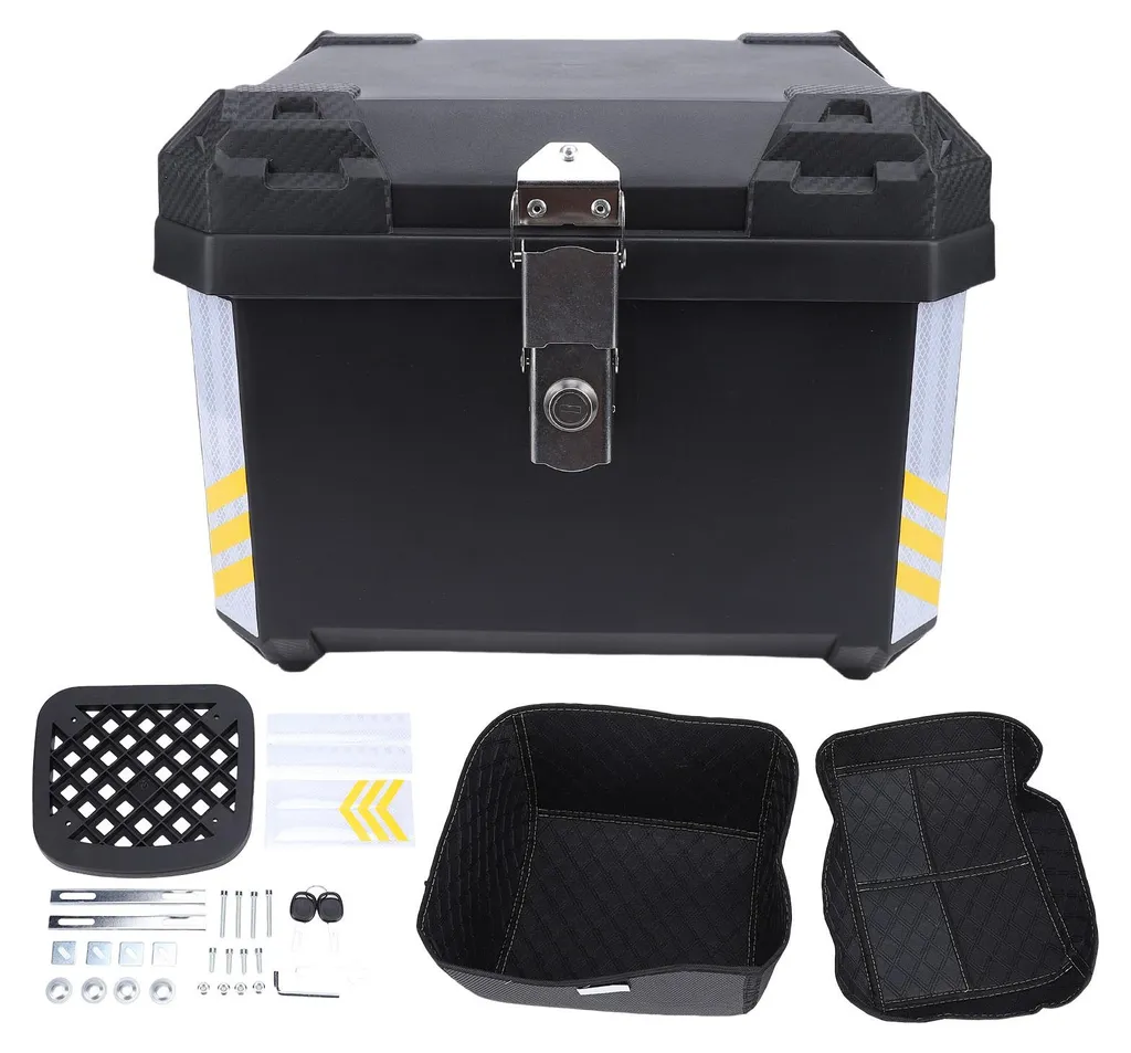 Top Case Moto 45L avec Serrure et Doublure PU - Coffre Arrière Robuste