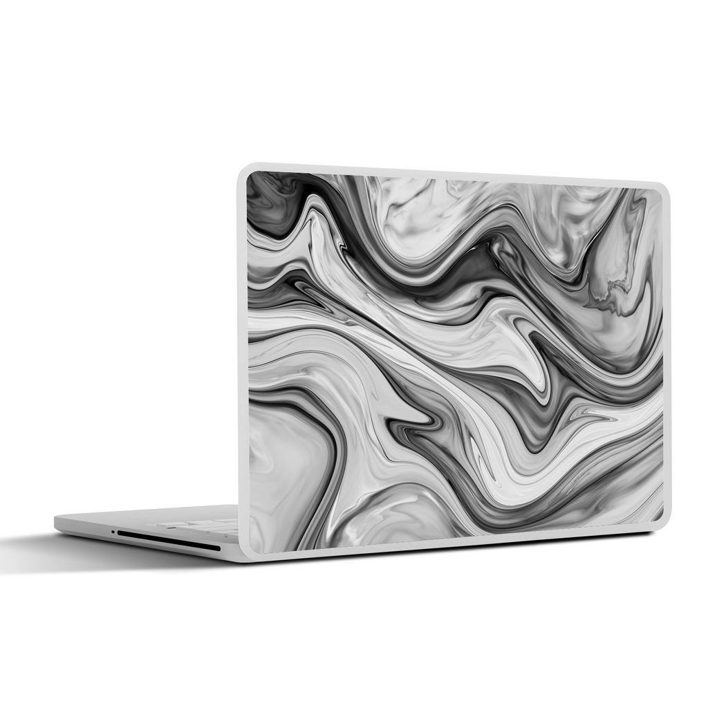 MuchoWow Laptop Aufkleber Sticker Cover Marmor - Muster - Grau - Marmoroptik - Schwarz 30x21 cm - Sticker für Laptop - Selbstklebend