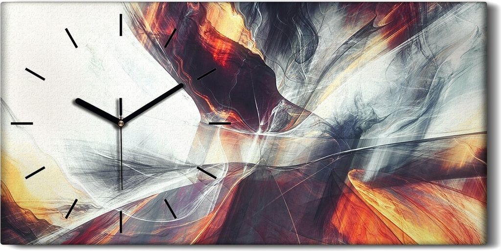 Wohnzimmer-Bild Leinwand Uhr Geräuschlos 60x30 Malerei Abstrakte Kunst - schwarze Hände