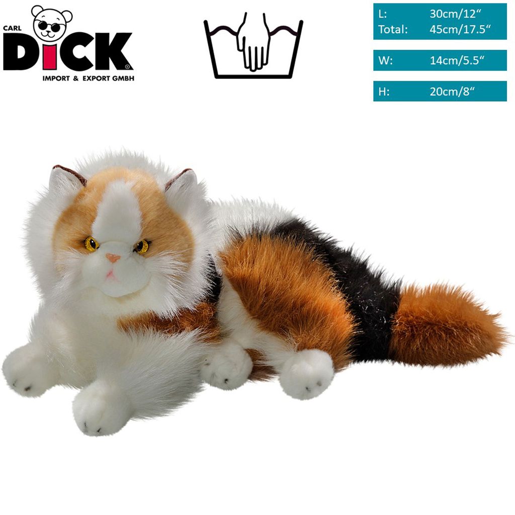 Carl Dick Plüschkatze Im Weihnachtsstrumpf – Ca. 45 Cm, Schwarz-weiß, Mit Schleife & Reißverschluss