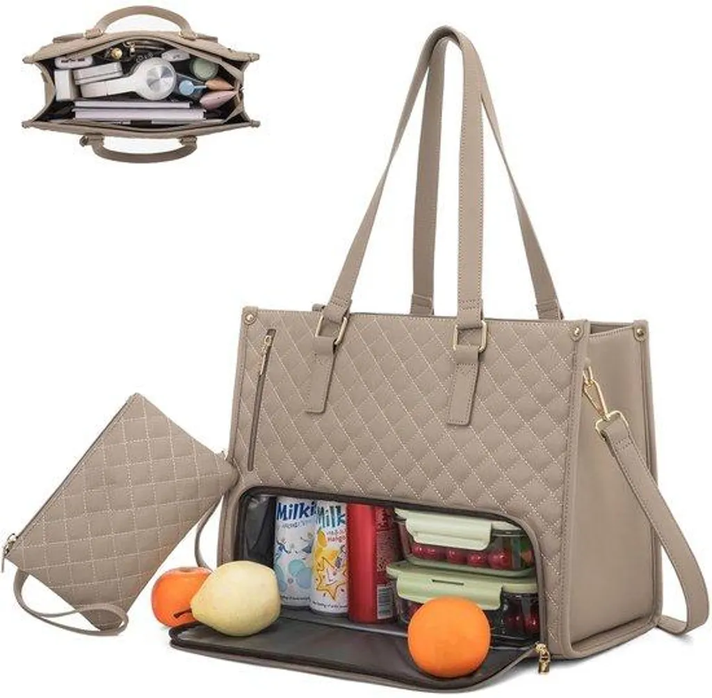 Grand sac de voyage pour ordinateur 15,6 pouces femme kaki de travail