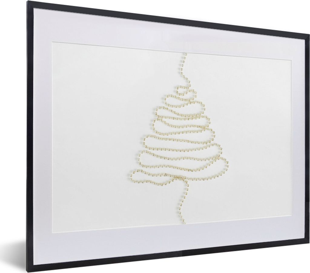 MuchoWow Gerahmtes Poster Winter - Baum - Perlen 40x30 cm - Poster mit Schwarzem Bilderrahmen Wandposter Rahmen Foto Bilder - Bilderrahmen - Post...