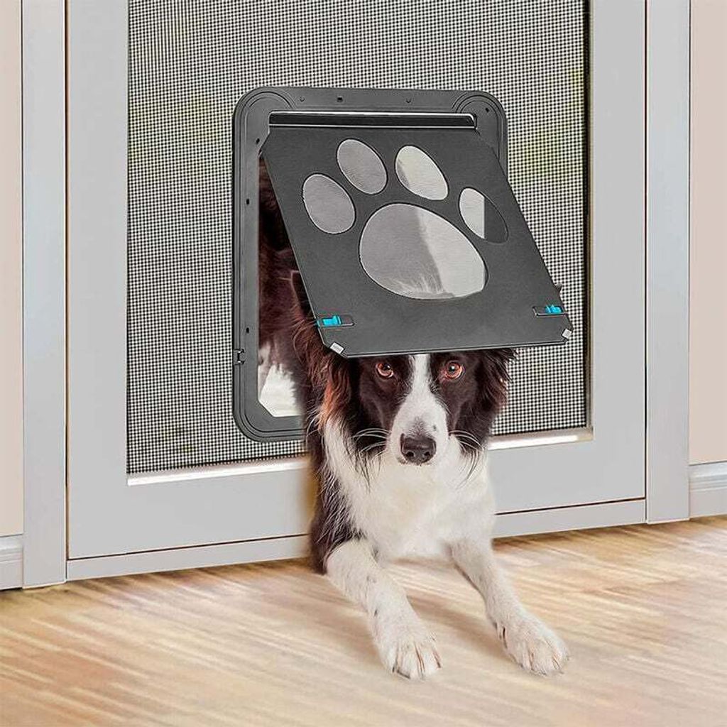 Hofuton Hundeklappe Abschließbare Haustiertür Katzenklappe (37 x 42 cm)