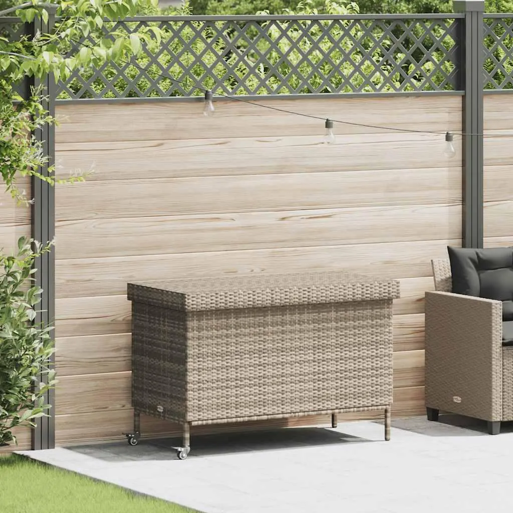 Baule Porta Cuscini vidaXL 110x55x73 Grigio Chiaro Rattan Sintetico