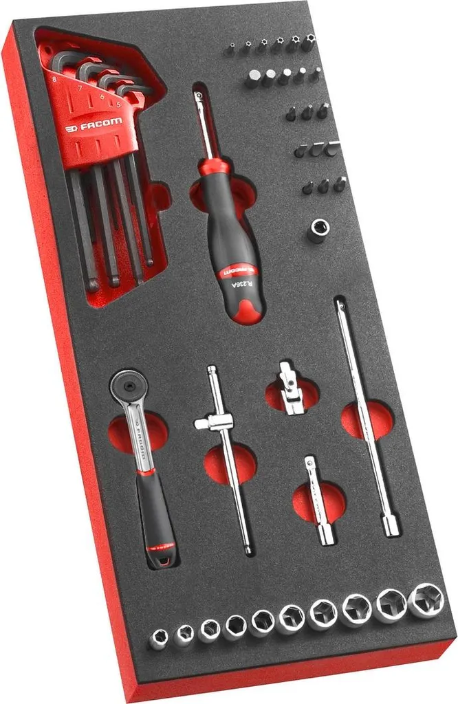 Facom R.161B Module de douilles 1/4" avec cliquet étanche - 46 pièces