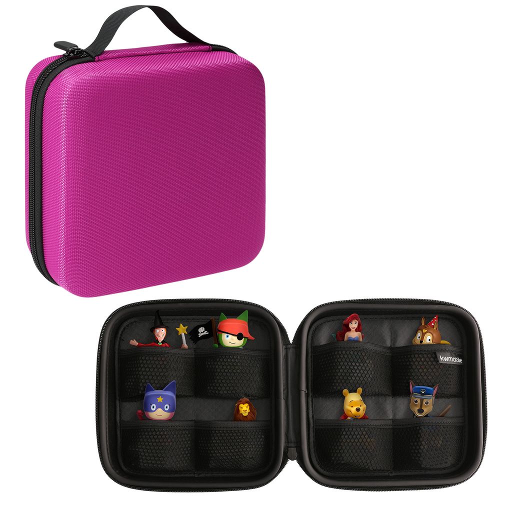 kwmobile Aufbewahrungstasche kompatibel mit Tonies - aus robustem Nylon - Transportbox kompatibel für bis zu 20 Figuren - Hartschale Box in Pink