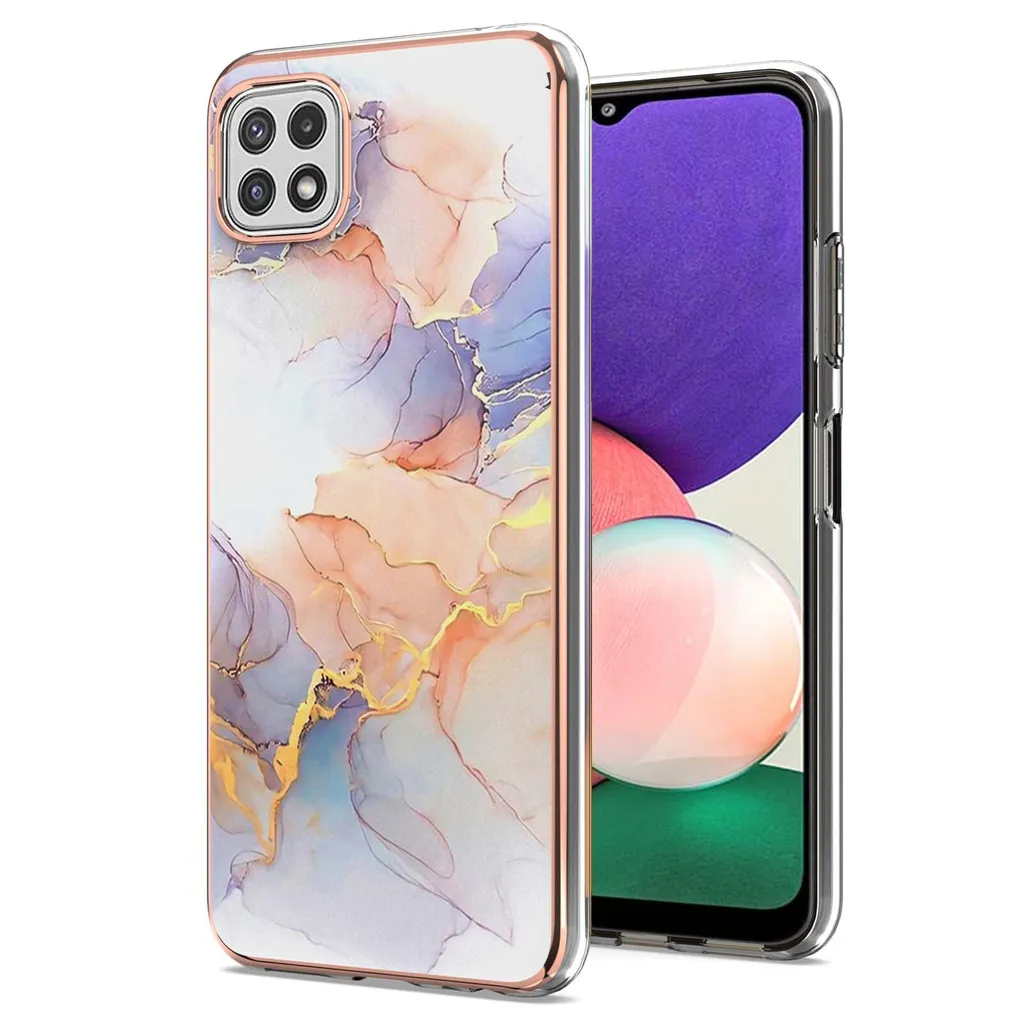 Custodia per Samsung Galaxy A22 5G, custodia in silicone TPU antiurto a fantasia Bianco