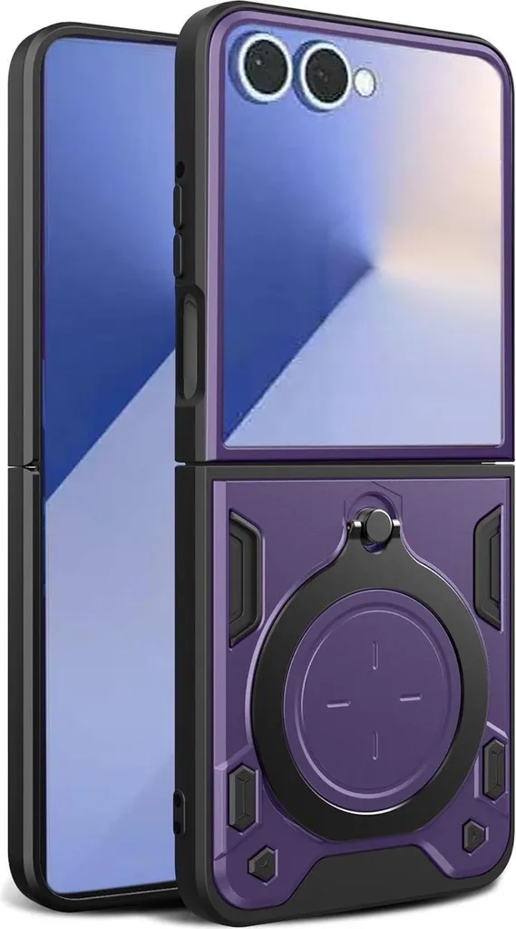 Cover Viola Z Fold7 5G: Texture CD e Anello Rotante per Samsung - 1
