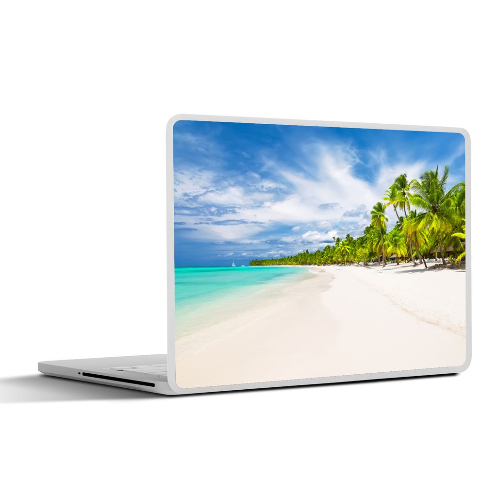 MuchoWow Laptop Aufkleber Sticker Cover Strand - Meer - Palmen 30x22 cm - Laptop-Sticker