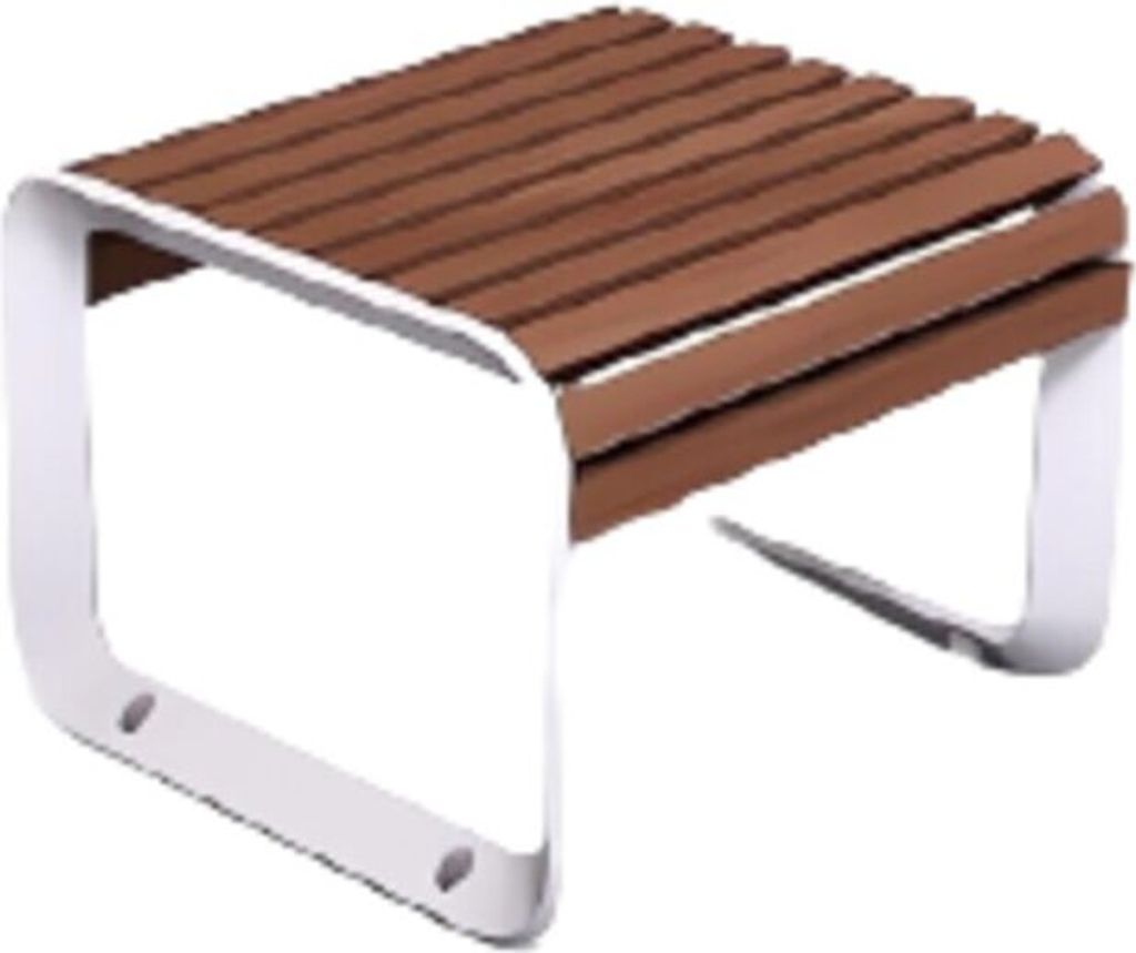 Holz-Aluminium Sitzbank für Innen- und Außenbereich, 50x50x42 cm, im Boden verankerbar