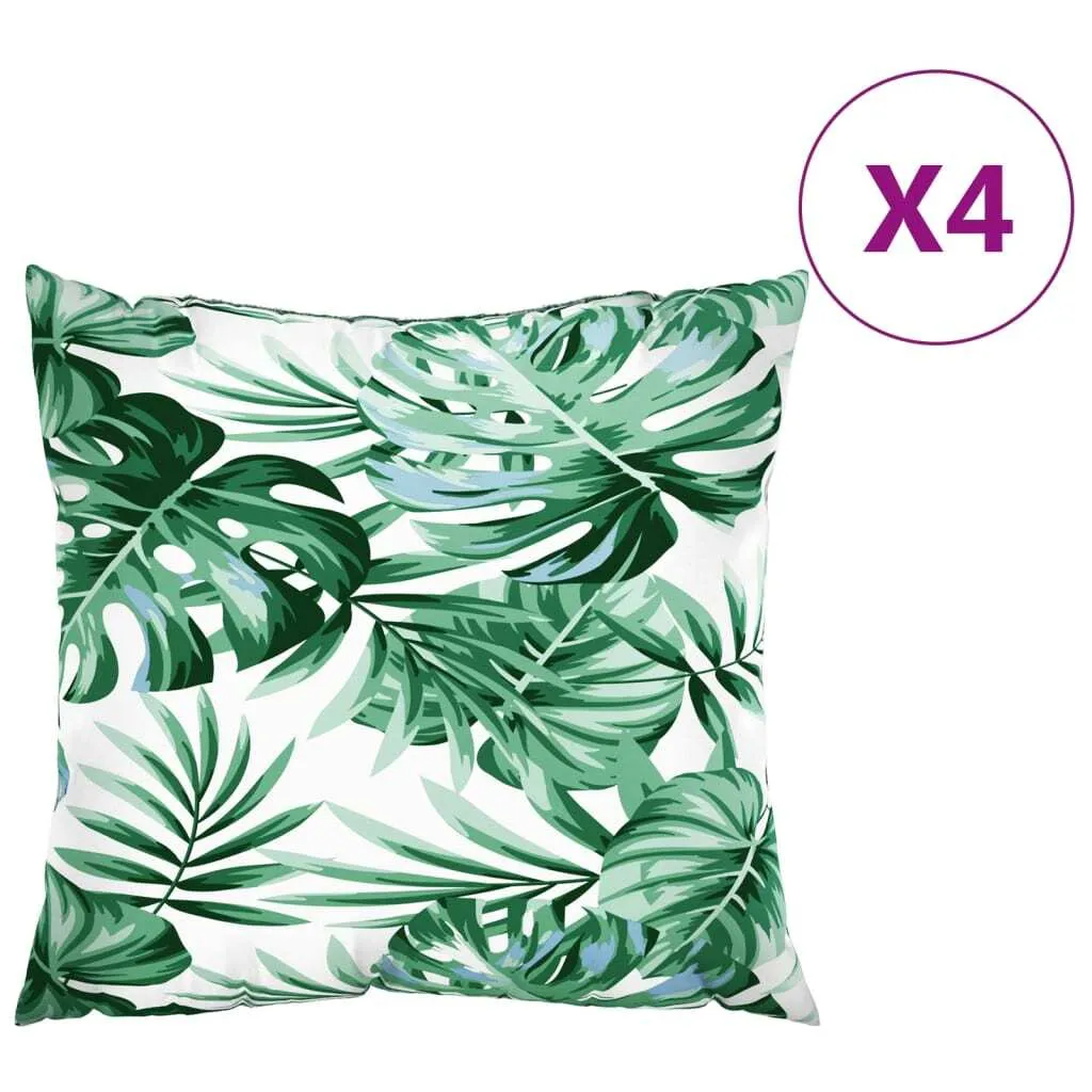 Offerta 4 Cuscini 60x60 Motivo Foglie per Divano - Tessuto Lavabile