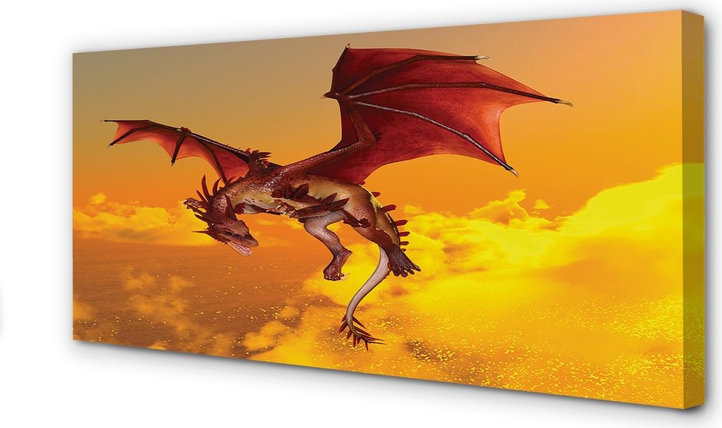 Leinwandbild 120x60 Wandkunst Wolken Himmel Drachen