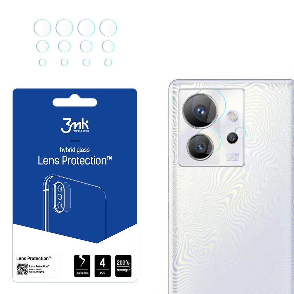 3mk Hybridglas Lens Protection für Infinix Zero Ultra 5G Kamera Objektiv Kameralinse 0,16mm 6H (4 Stück)