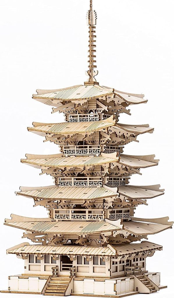 ROBOTIME Rolife 3D drevené puzzle Päťposchodová pagoda 275 Obrázok produktu 4