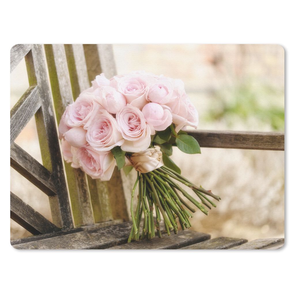 MuchoWow Mauspad Mousepad Strauß mit rosa Pfingstrosenblüten 40x30 cm - Mousepads - Maus Mat - Pad - Mausunterlage - Anti Rutsch