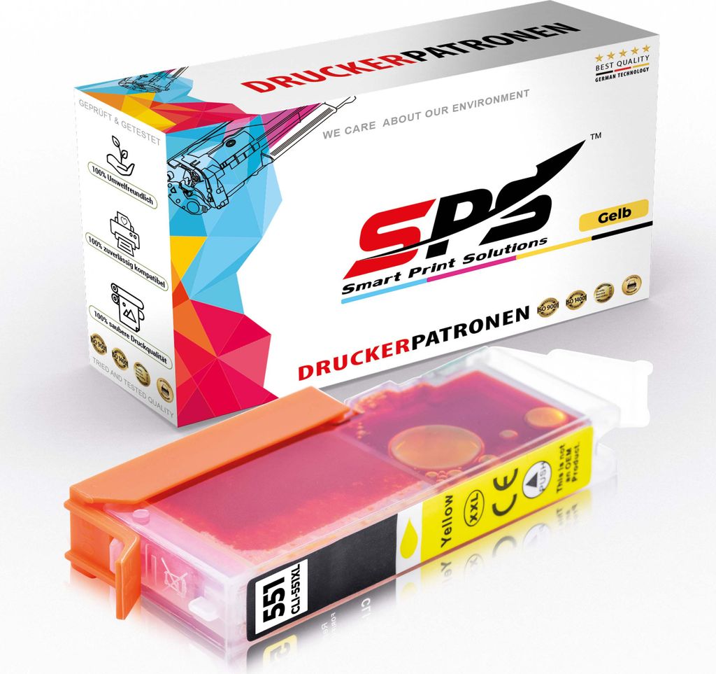 CLI-551YXL Tintenpatrone Kompatibel für Canon Pixma MX 925 | 1x Gelb