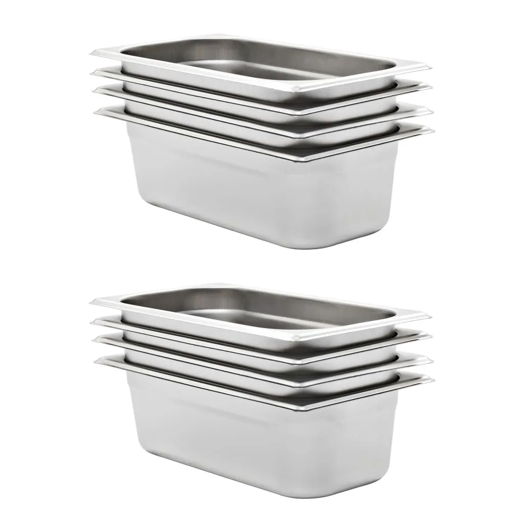 Contenitori Gastronorm 8 pz. GN 1/3 100 mm acciaio inox