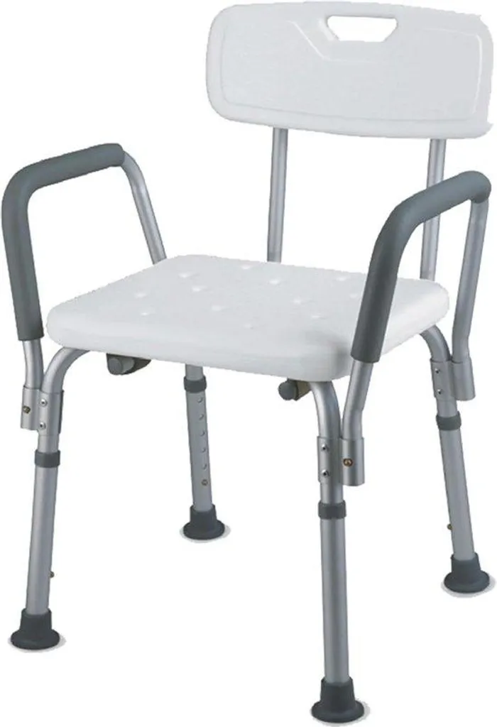 Aide au bain : chaise de douche avec accoudoirs pour maintien sûr