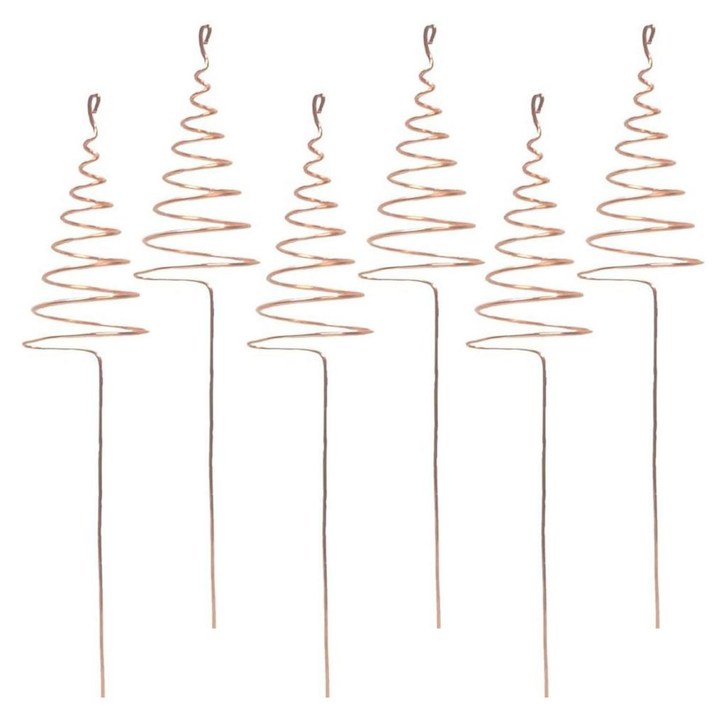 3/6 Stück Kupferdrahtspule für Gartenbau, Elektrokultur, Kupferantennen-Pfähle, spiralförmige Kupferspulen-Pfähle für Zimmer- und Außenpflan...