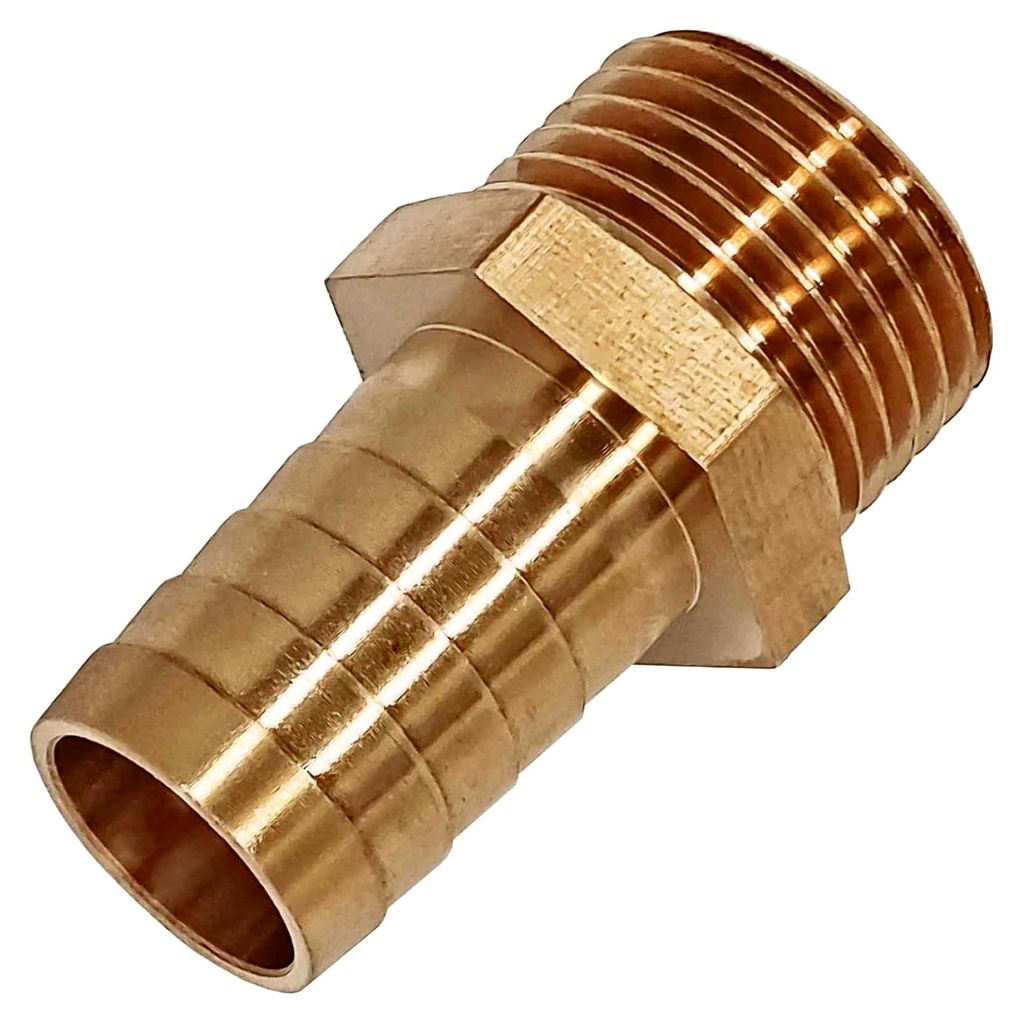 Schlauchtülle 2" Rohr Zoll Außengewinde AG x Tülle 50 mm Außendurchmesser für 2" Gartenschlauch Fitting aus Messing