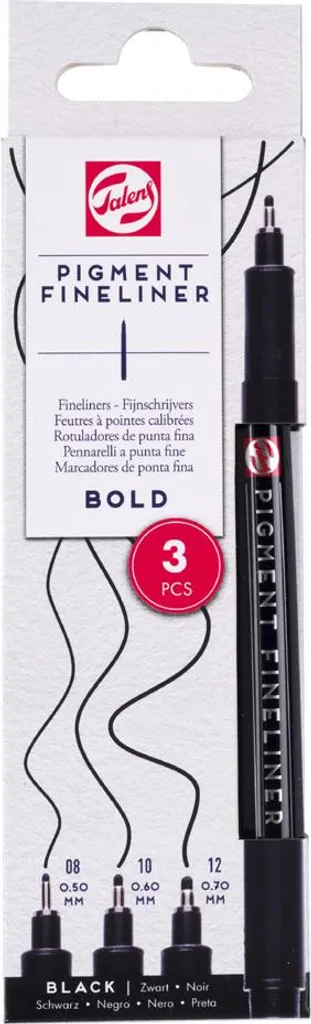 Lot de 3 stylos fins à encre pigmentée noire pour dessin et calligraphie