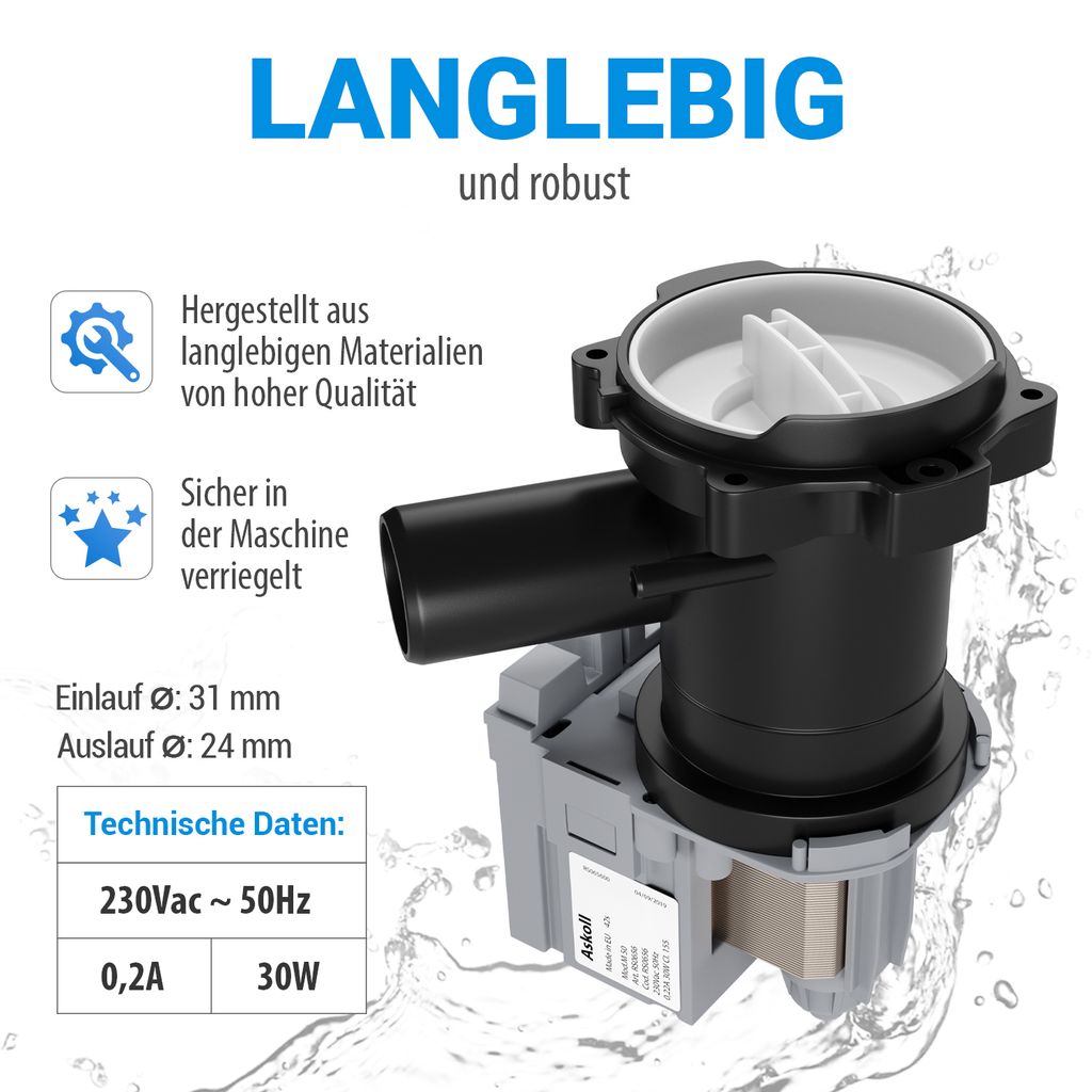 Laugenpumpe passend wie Bosch 00145787 172340 Siemens Produktbild 5