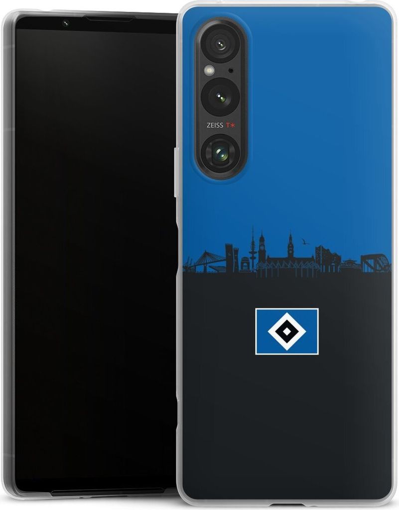 DeinDesign Slim Hülle für Sony Xperia 1 V Silikon Case Ultra Dünn Handyhülle HSV Hamburg Skyline
