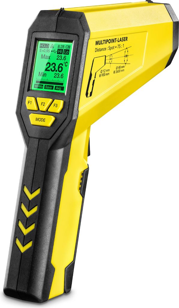 TROTEC Pyrometer TP10 | Infrarot Thermometer | Multipunkt Laser