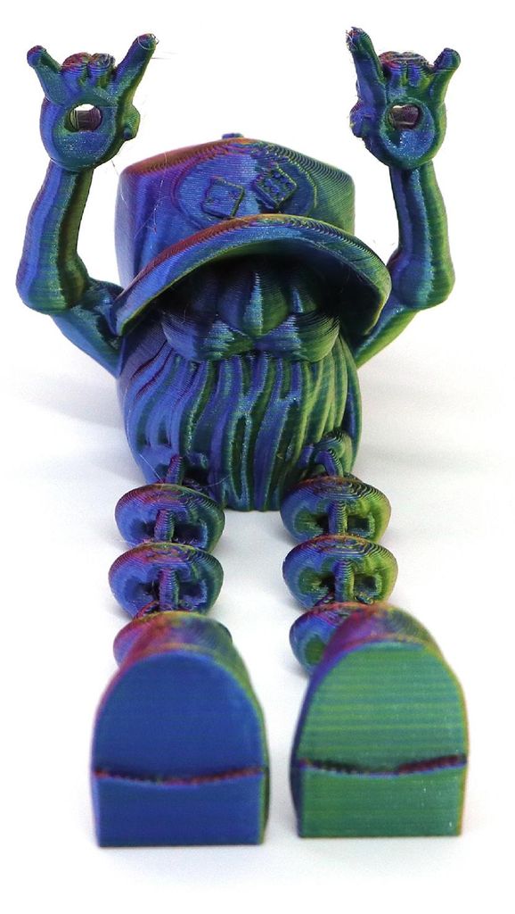 3D-gedruckter Weihnachtswichtel mit Teufelshorn, Zwergenfigur, Fidget-Spielzeug mit beweglichen Gelenken, bewegliche Elfenmodell-Dekoration