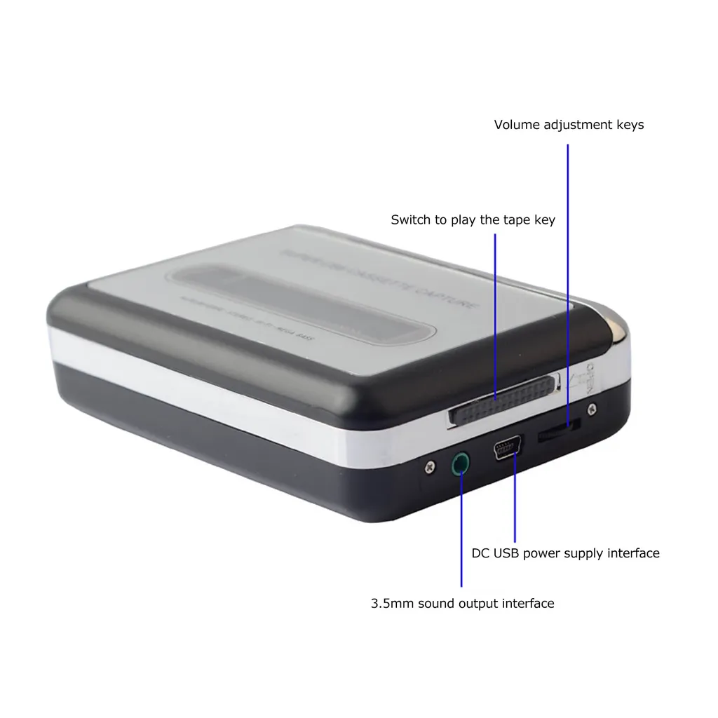 Convertisseur cassette vers MP3 portable et baladeur USB auto-reverse - 13