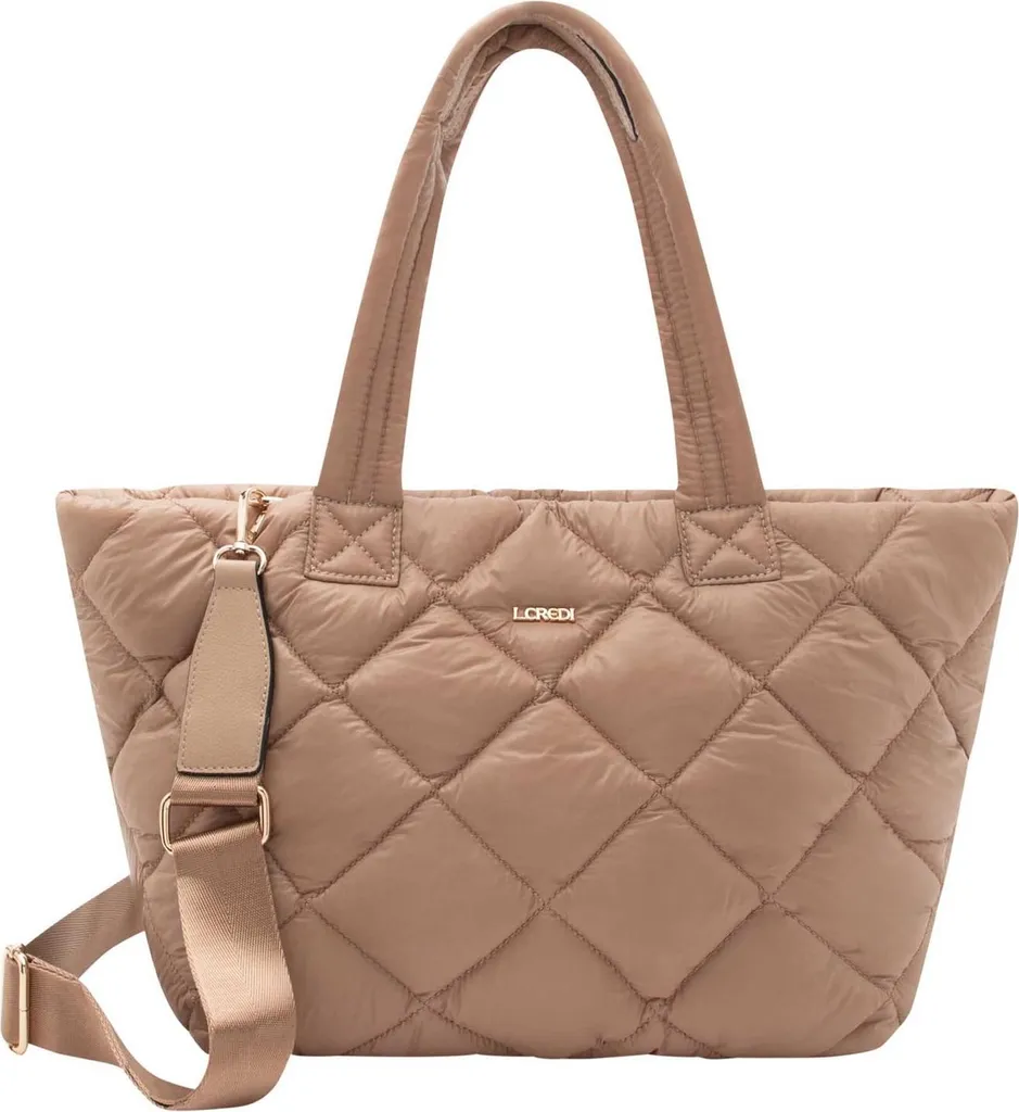 Sac shopper Radima L.CREDI aspect cuir taupe avec grand volume