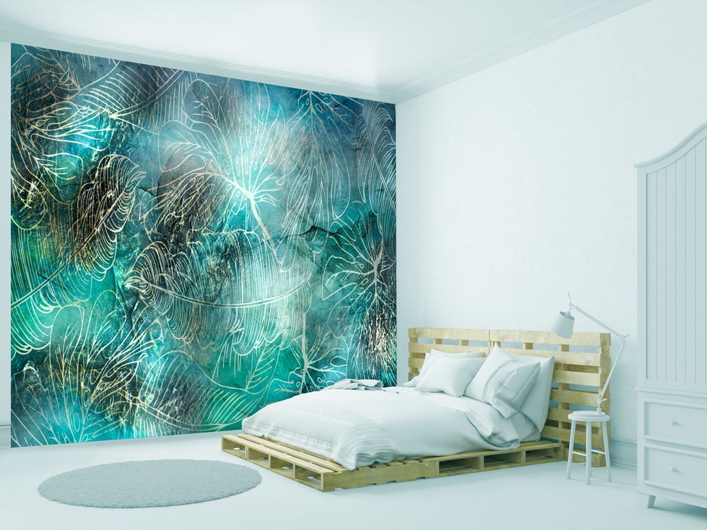 Vlies Fototapete Botanik 400x280 cm Vlies Tapeten Wandtapete XXL Natur Dschungel Monstera Pflanzen Blätter b-A-0839-a-a