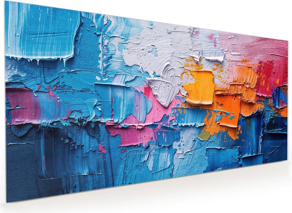 Küchenrückwand Spritzschutz Glas mit Motiv Farbstruktur Artwork 40 x 40 cm