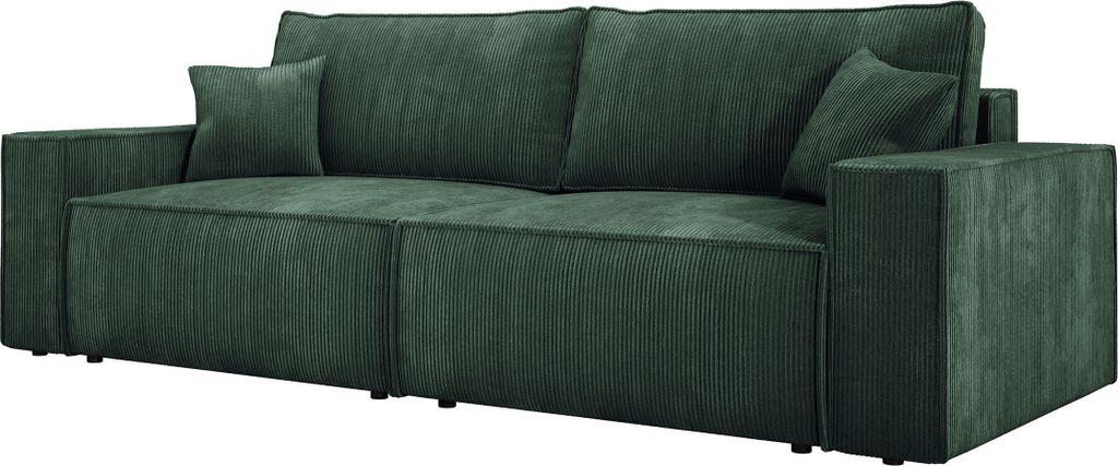 DomoHome Universelles Ecksofa Kasjo Mit Schlaffunktion Und Bettkasten Weicher Cordstoff Flexibel Stellbar Rechts-Layout Schlaffläche: 205x135cm G...